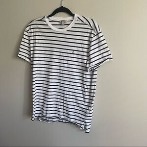 2/$20 CK Jeans Calvin Klein Black White Striped Crew Neck T-Shirt